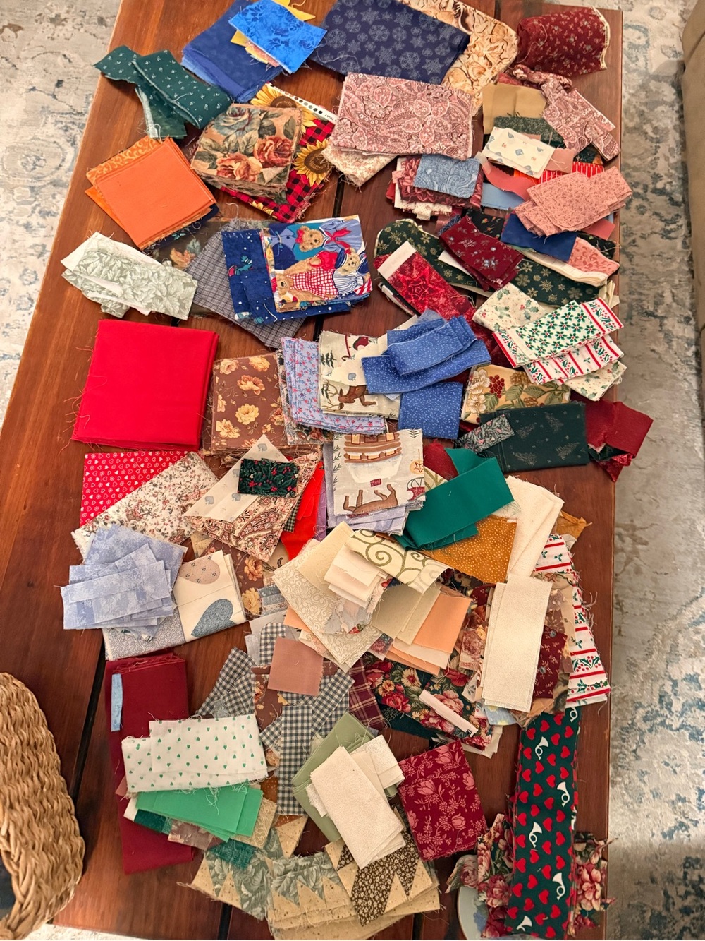 Cotton fabric pieces ideal for quilting